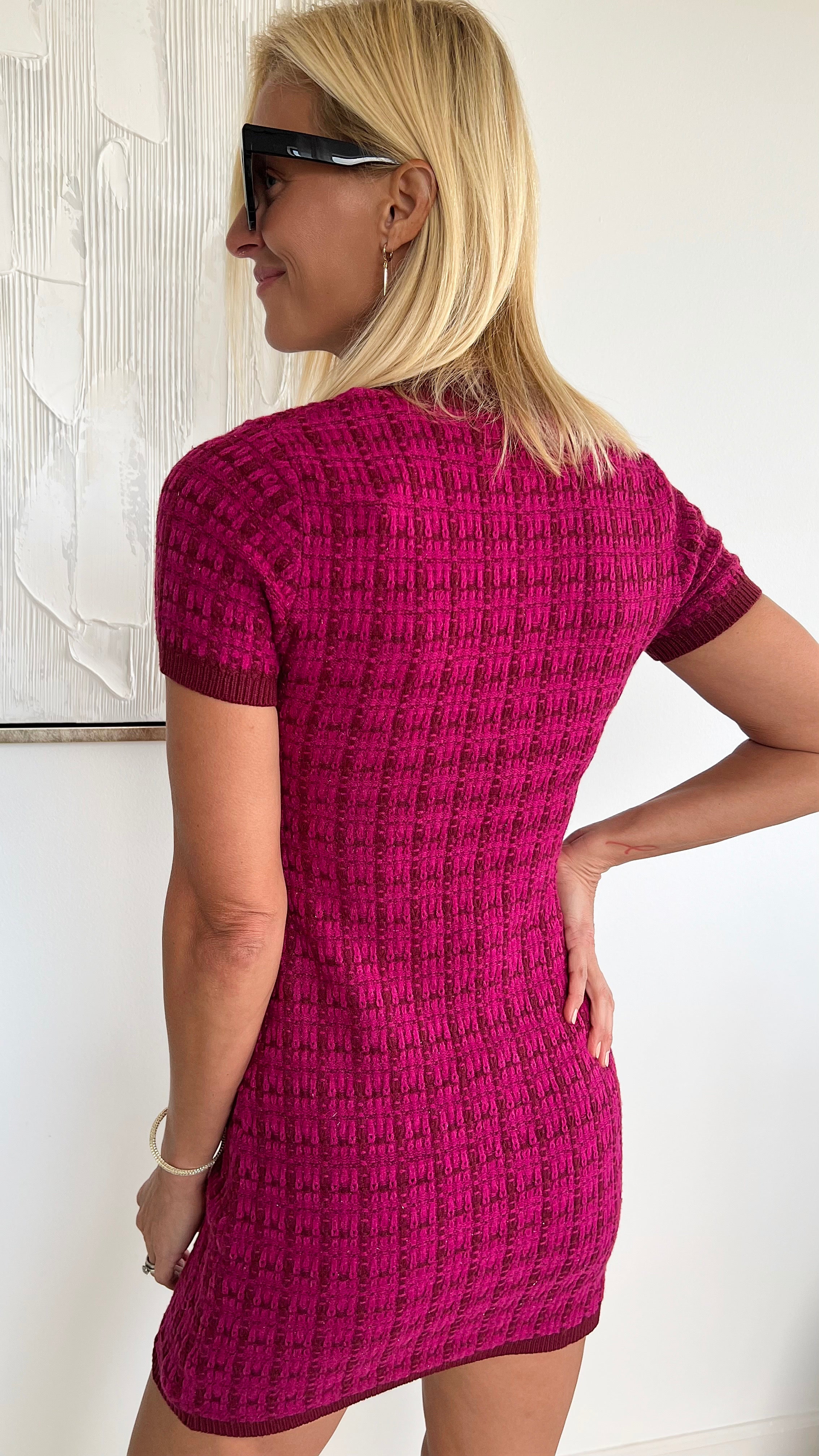 Knit Pearl Buttons Mini Dress - Orchid-200 Dresses/Jumpsuits/Rompers-entro-Coastal Bloom Boutique, find the trendiest versions of the popular styles and looks Located in Indialantic, FL