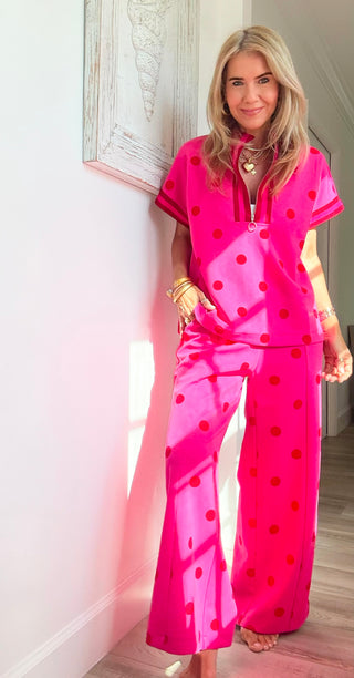 Polka Dot Wide Leg Pants