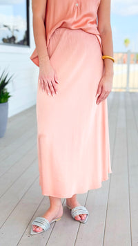 Just My Type Italian Skirt- Peach