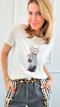 Custom CB Cowbear Chic T-Shirt-110 Short Sleeve Tops-Holly-Coastal Bloom Boutique, find the trendiest versions of the popular styles and looks Located in Indialantic, FL