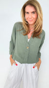 Serene Steps Italian Button Up Top- Olive-170 Bottoms-Italianissimo-Coastal Bloom Boutique, find the trendiest versions of the popular styles and looks Located in Indialantic, FL