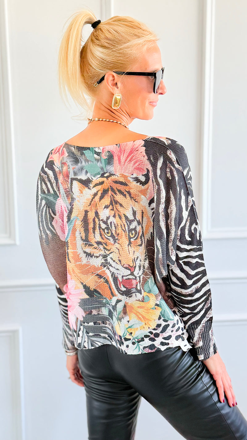 Roar In Bloom Italian St Tropez Sweater-140 Sweaters-SORPRESA-Coastal Bloom Boutique, find the trendiest versions of the popular styles and looks Located in Indialantic, FL
