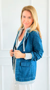 Layered Agenda Hooded Jacket - Dark-160 Jackets-RISEN JEANS-Coastal Bloom Boutique, find the trendiest versions of the popular styles and looks Located in Indialantic, FL