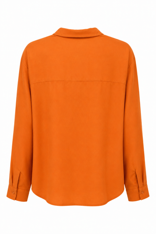 Relaxed Button Front Top -  Orange