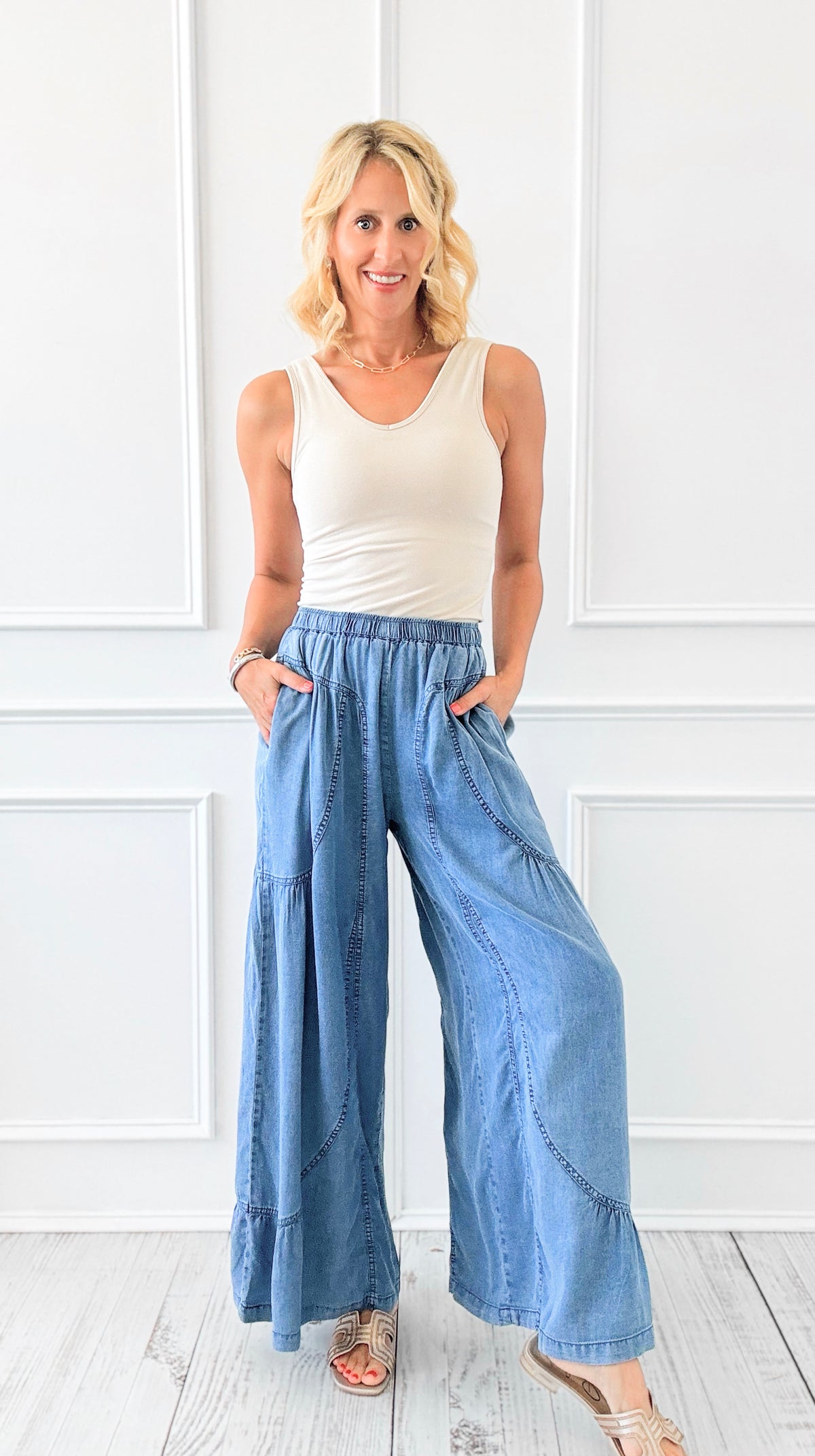 Easy Elegance Pants-170 Bottoms-DOE AND RAE-Coastal Bloom Boutique, find the trendiest versions of the popular styles and looks Located in Indialantic, FL