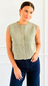 Shielded Charm Sweater Vest- Fern-140 Sweaters-Be Cool-Coastal Bloom Boutique, find the trendiest versions of the popular styles and looks Located in Indialantic, FL