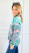 Desert Echo Mock Zip Sweater-140 Sweaters-&MERCI-Coastal Bloom Boutique, find the trendiest versions of the popular styles and looks Located in Indialantic, FL