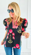 Garden Muse Puff Sleeve Top-110 Short Sleeve Tops-entro-Coastal Bloom Boutique, find the trendiest versions of the popular styles and looks Located in Indialantic, FL