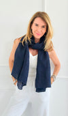 Chic Italian Scarf- Navy-260 Other Accessories-NSP/PORCIENTO-Coastal Bloom Boutique, find the trendiest versions of the popular styles and looks Located in Indialantic, FL