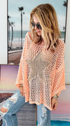 Shining Star Italian Chain Sweater - Melon /Gold-140 Sweaters-Italianissimo-Coastal Bloom Boutique, find the trendiest versions of the popular styles and looks Located in Indialantic, FL