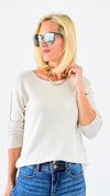 Soho Italian Boatneck Pullover - Ecru-140 Sweaters-Italianissimo-Coastal Bloom Boutique, find the trendiest versions of the popular styles and looks Located in Indialantic, FL