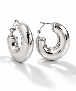 Stainless Steel Curve Hoop Earring
