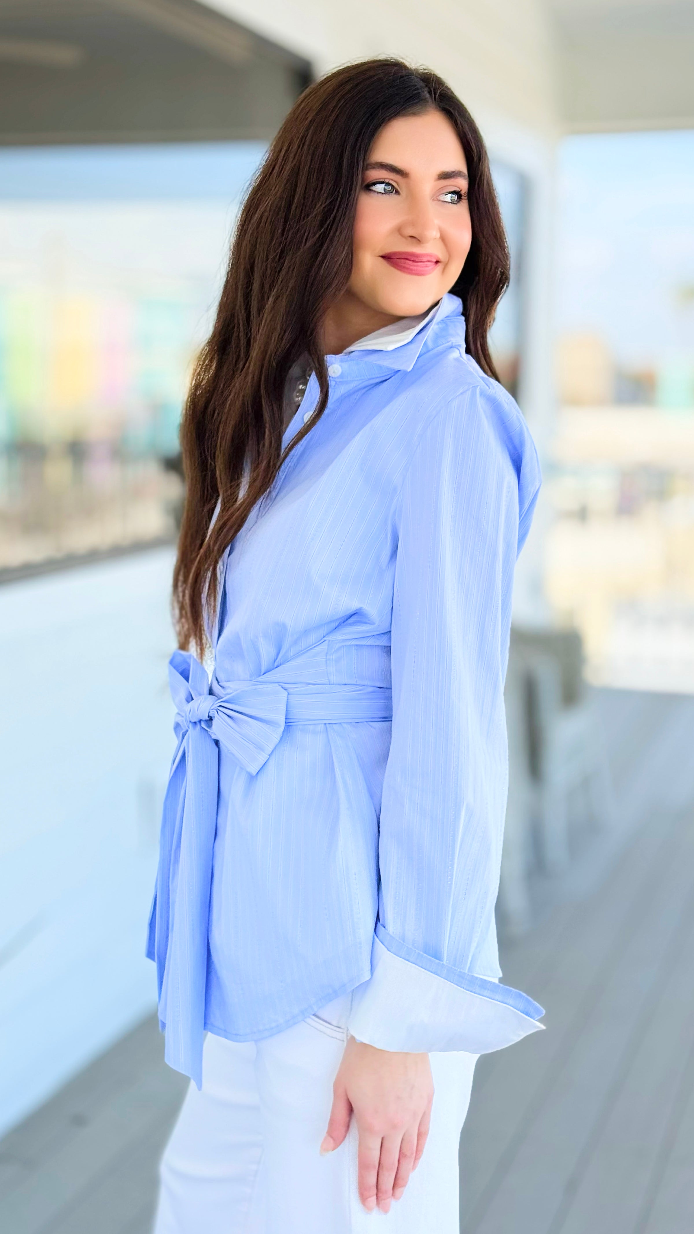 Wrapped Intent Button Down Top