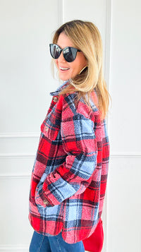 Northern Lights Plaid Shacket-160 Jackets-mystree-Coastal Bloom Boutique, find the trendiest versions of the popular styles and looks Located in Indialantic, FL