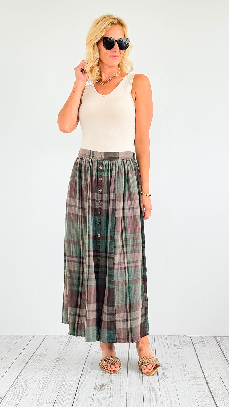 Rustic Highlands Midi Skirt-170 Bottoms-mystree-Coastal Bloom Boutique, find the trendiest versions of the popular styles and looks Located in Indialantic, FL