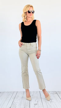 Mid Rise Straight Denim - Sand-190 Denim-Risen-Coastal Bloom Boutique, find the trendiest versions of the popular styles and looks Located in Indialantic, FL