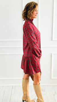 Holiday Charm Plaid Dress-200 Dresses/Jumpsuits/Rompers-JODIFL-Coastal Bloom Boutique, find the trendiest versions of the popular styles and looks Located in Indialantic, FL
