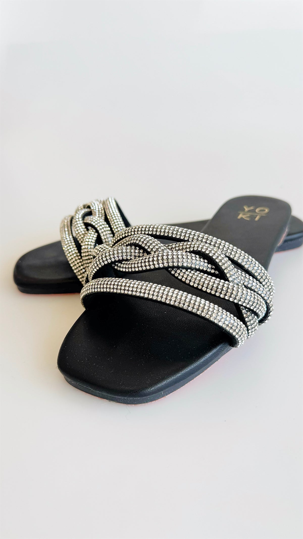 Braided Metallic CZ Sandal-250 Shoes-victoria Fashion-Coastal Bloom Boutique, find the trendiest versions of the popular styles and looks Located in Indialantic, FL