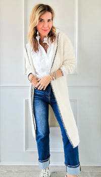 Naomi's Niche Long Cardigan-Ivory-150 Cardigans/Layers-Very Moda-Coastal Bloom Boutique, find the trendiest versions of the popular styles and looks Located in Indialantic, FL