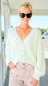 Snowfall Dream Knit Cardigan - Cream-150 Cardigans/Layers-Umgee-Coastal Bloom Boutique, find the trendiest versions of the popular styles and looks Located in Indialantic, FL