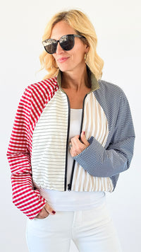 Patchwork Harmony Windbreaker Jacket-160 Jackets-Illord-Coastal Bloom Boutique, find the trendiest versions of the popular styles and looks Located in Indialantic, FL