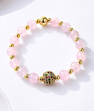Micropave Enamel Station Stretch Bracelet - Pink