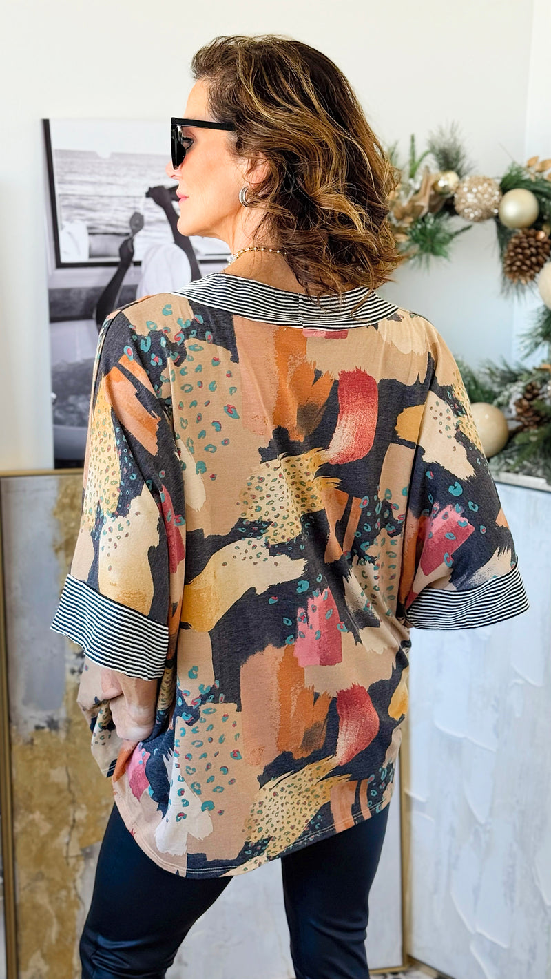 Capri Colorblock Poncho Top