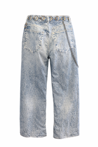 Moon Chain Printed Denim Pant