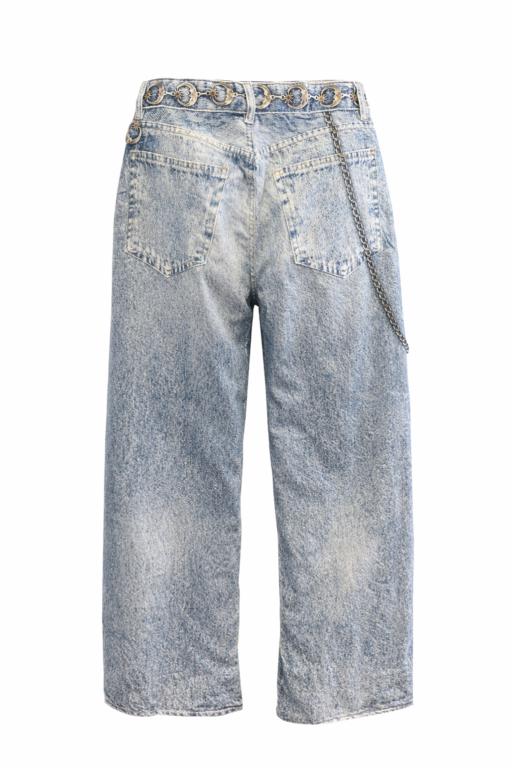 Moon Chain Printed Denim Pant
