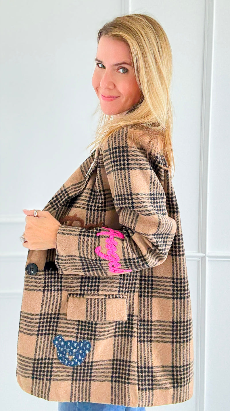 Palm Angels Plaid Italian Jacket-160 Jackets-TATTOO Z-Coastal Bloom Boutique, find the trendiest versions of the popular styles and looks Located in Indialantic, FL