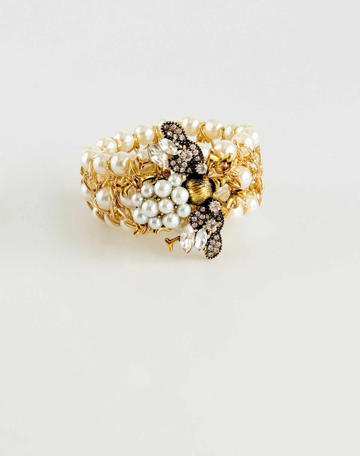 CZ Queen-Bee Pearled Bracelet-230 Jewelry-Chasing Bandits-Coastal Bloom Boutique, find the trendiest versions of the popular styles and looks Located in Indialantic, FL