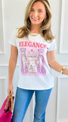 Pink Elegance Premium Italian T-Shirt-110 Short Sleeve Tops-Mitica & Co-Coastal Bloom Boutique, find the trendiest versions of the popular styles and looks Located in Indialantic, FL