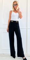 Boujie Allure Tailored Pants - Black-170 Bottoms-Michel-Coastal Bloom Boutique, find the trendiest versions of the popular styles and looks Located in Indialantic, FL