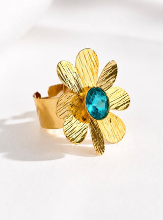 Blooming Beauty Adjustable Ring - Blue