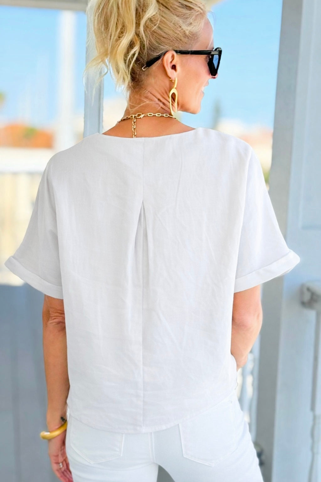 Off-Duty Boxy Sleeve Top - Off White