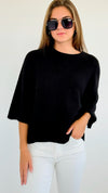 Dreamy Soft Italian Sweater- Black-140 Sweaters-Italianissimo-Coastal Bloom Boutique, find the trendiest versions of the popular styles and looks Located in Indialantic, FL