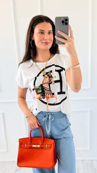 The Hunt Italian Graphic Aria Top