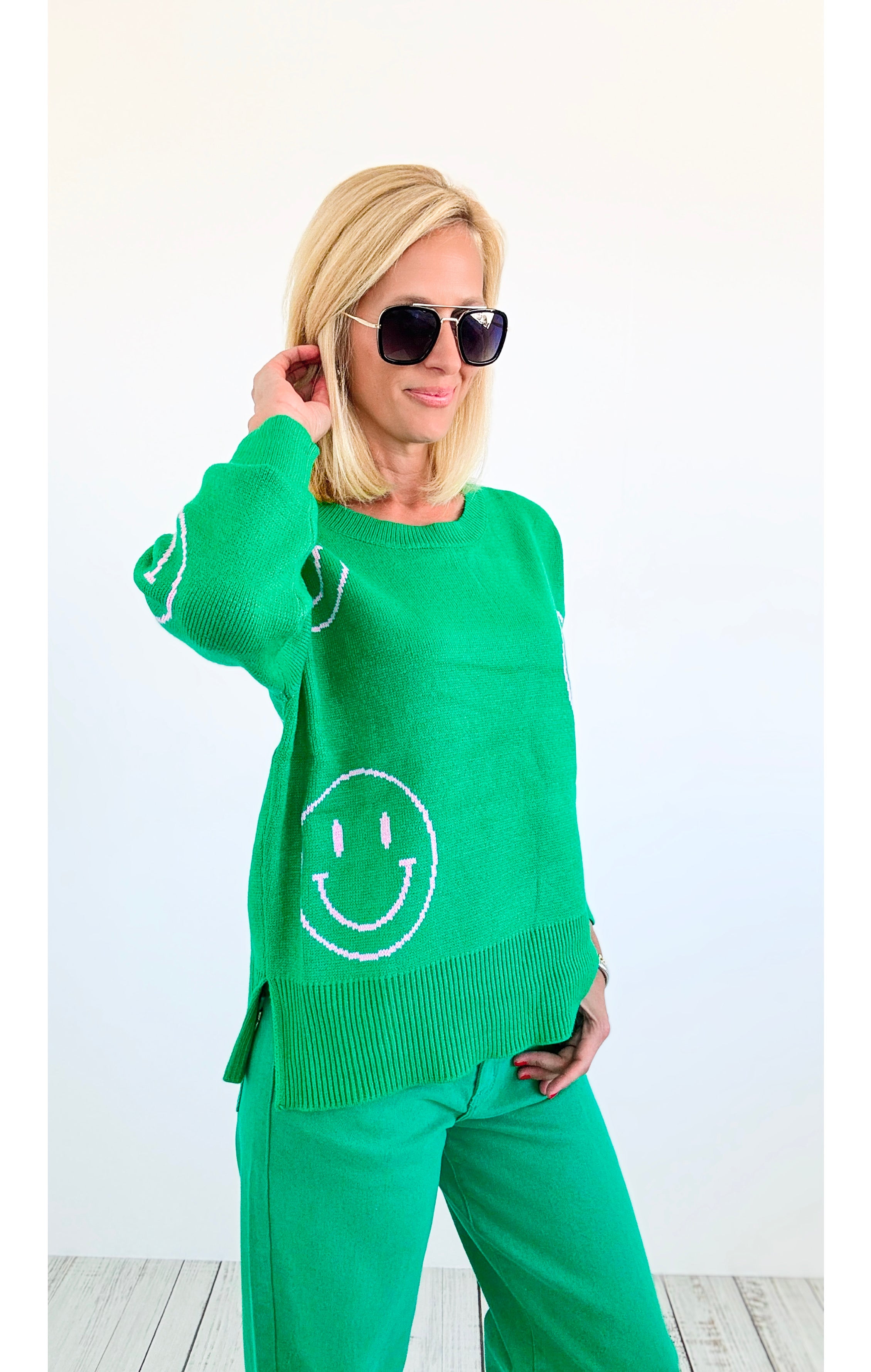 Happy Days Knit Sweater-140 Sweaters-MIRACLE-Coastal Bloom Boutique, find the trendiest versions of the popular styles and looks Located in Indialantic, FL