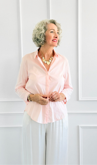 Under Pressure Italian Blouse- Light Pink-130 Long sleeve top-Italianissimo/ JOY & LOVE-Coastal Bloom Boutique, find the trendiest versions of the popular styles and looks Located in Indialantic, FL