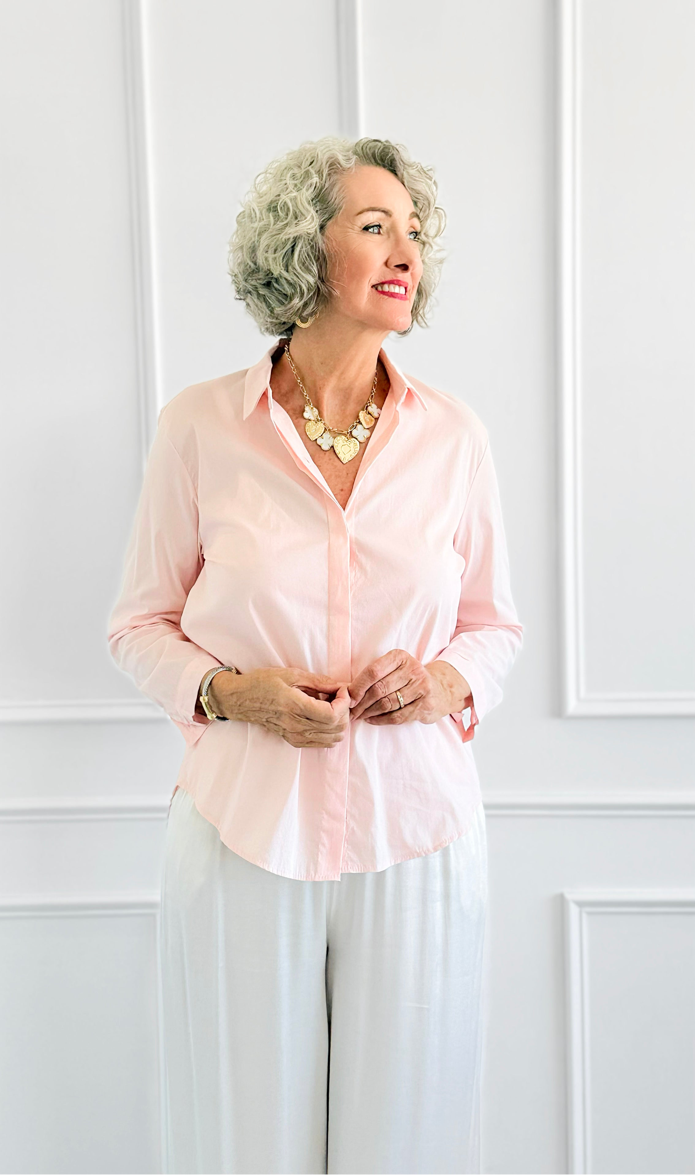 Under Pressure Italian Blouse- Light Pink-130 Long sleeve top-Italianissimo/ JOY & LOVE-Coastal Bloom Boutique, find the trendiest versions of the popular styles and looks Located in Indialantic, FL