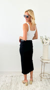 Urban Explorer Italian Skirt - Black-170 Bottoms-Italianissimo-Coastal Bloom Boutique, find the trendiest versions of the popular styles and looks Located in Indialantic, FL
