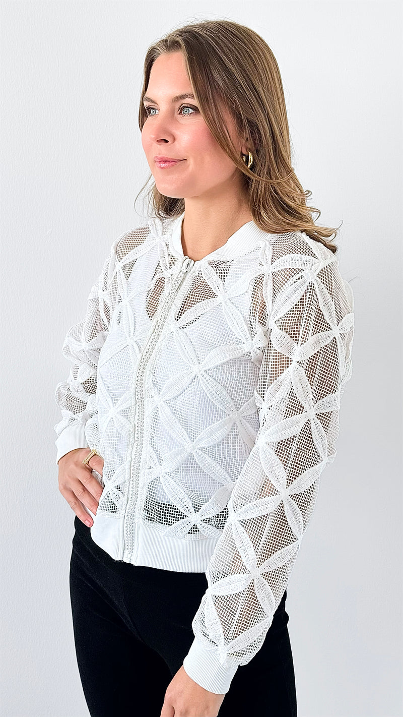 Noir Texture Statement Jacket - White-160 Jackets-L MASSIMO-Coastal Bloom Boutique, find the trendiest versions of the popular styles and looks Located in Indialantic, FL