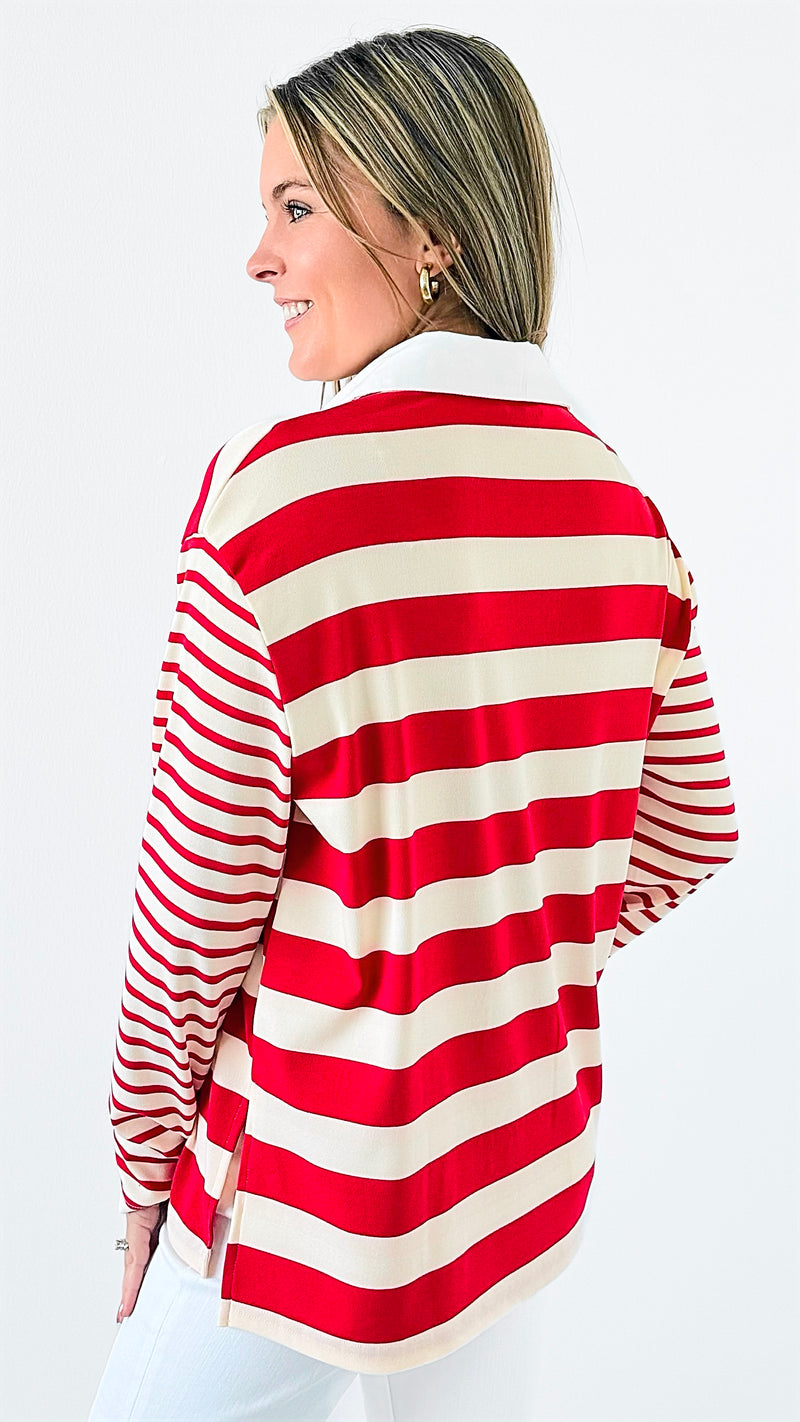 Stripped & Polished Pullover-130 Long Sleeve Set-entro-Coastal Bloom Boutique, find the trendiest versions of the popular styles and looks Located in Indialantic, FL