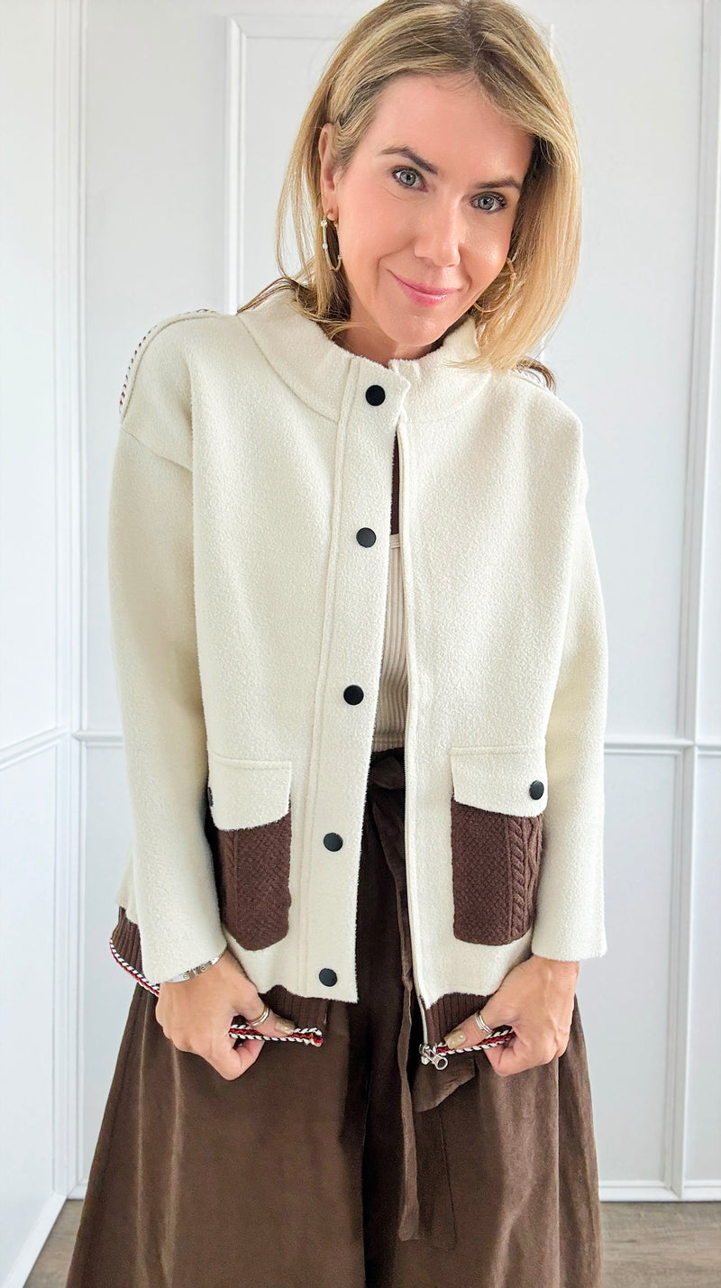 Aspen Chalet Knit Jacket-160 Jackets-Joh Apparel-Coastal Bloom Boutique, find the trendiest versions of the popular styles and looks Located in Indialantic, FL