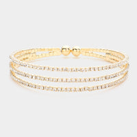 PRE ORDER-Triple Dazzle Cuff Bracelet-230 Jewelry-NYW-Coastal Bloom Boutique, find the trendiest versions of the popular styles and looks Located in Indialantic, FL
