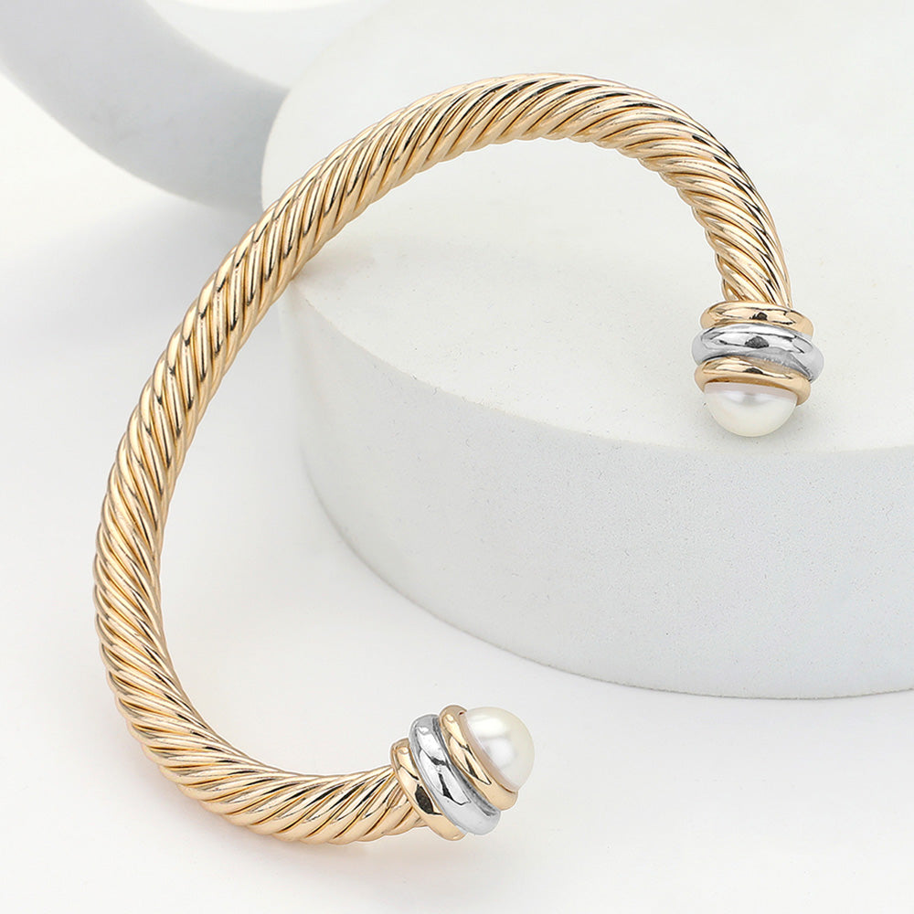 Midnight Elegance Cable Bracelet - Cream-230 Jewelry-NYW-Coastal Bloom Boutique, find the trendiest versions of the popular styles and looks Located in Indialantic, FL