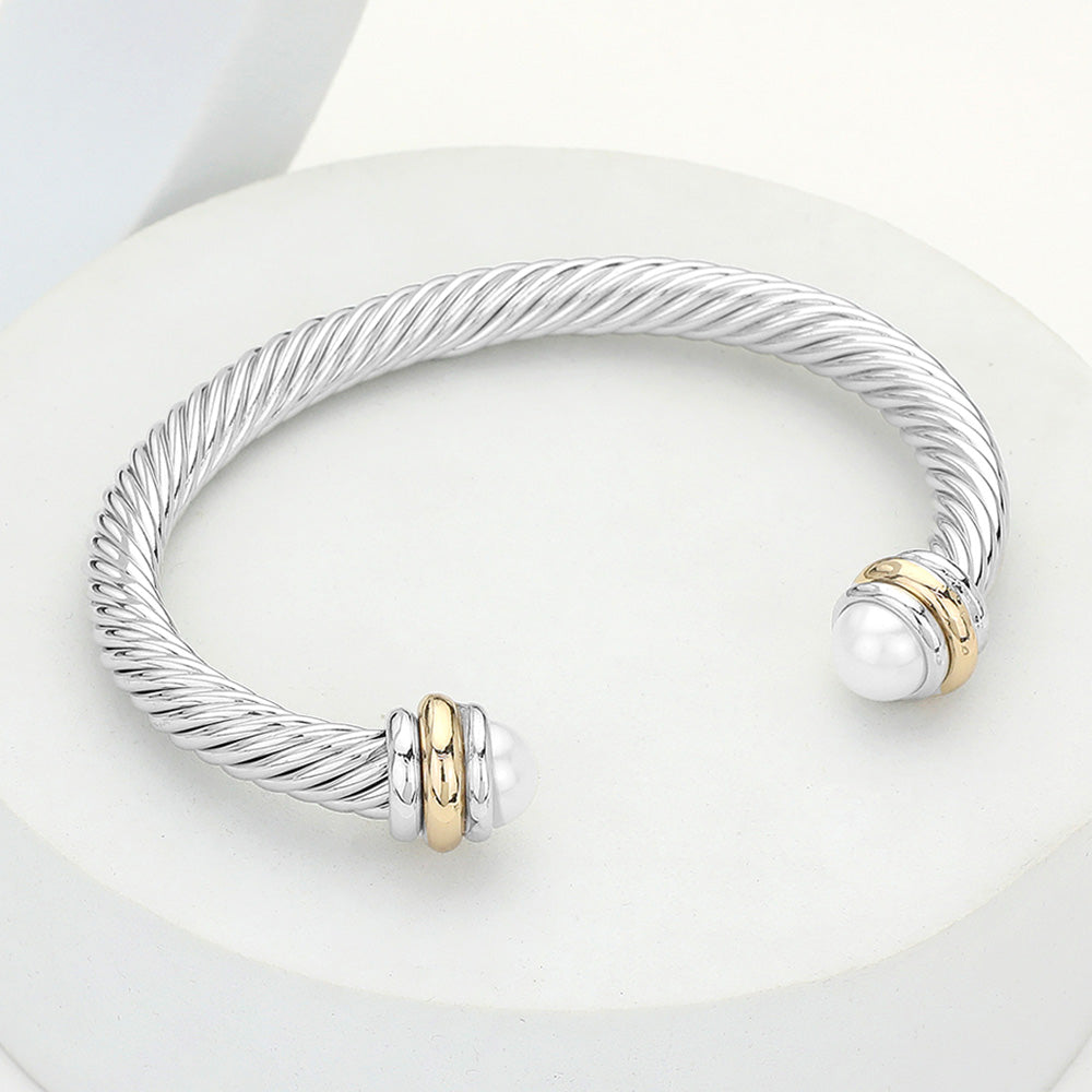 Midnight Elegance Cable Bracelet - Cream-230 Jewelry-NYW-Coastal Bloom Boutique, find the trendiest versions of the popular styles and looks Located in Indialantic, FL