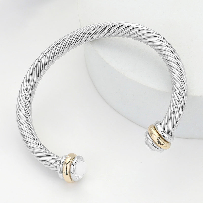 Midnight Elegance Cable Bracelet - Clear-230 Jewelry-NYW-Coastal Bloom Boutique, find the trendiest versions of the popular styles and looks Located in Indialantic, FL