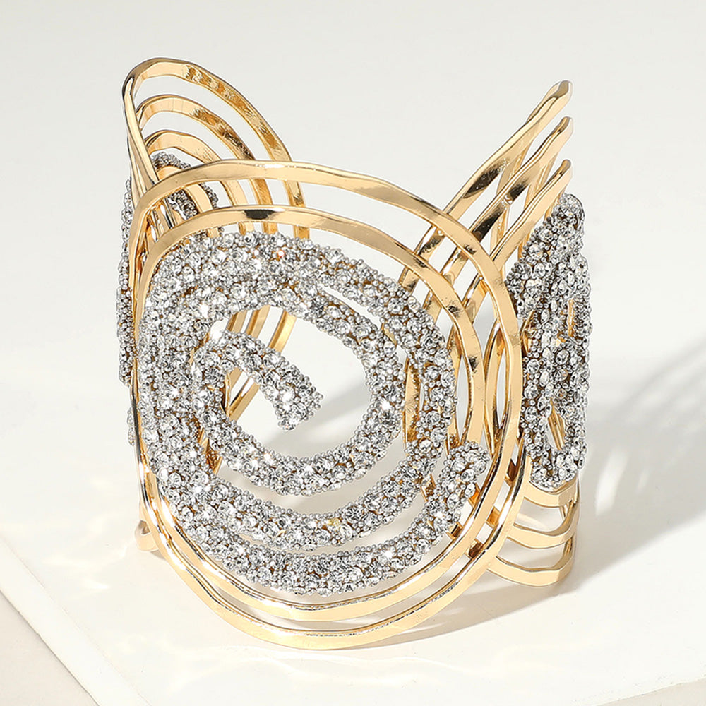 Swirl & Dazzle Cuff Bracelet-230 Jewelry-NYW-Coastal Bloom Boutique, find the trendiest versions of the popular styles and looks Located in Indialantic, FL