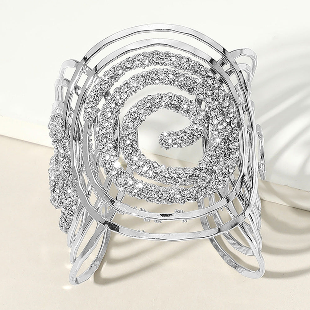 Swirl & Dazzle Cuff Bracelet-230 Jewelry-NYW-Coastal Bloom Boutique, find the trendiest versions of the popular styles and looks Located in Indialantic, FL